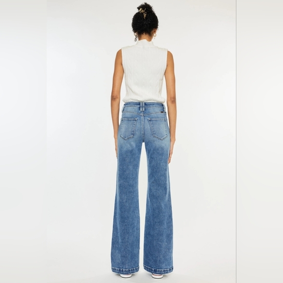 KanCan HIGH RISE WIDE LEG FLARE JEANS - Picture 2 of 8